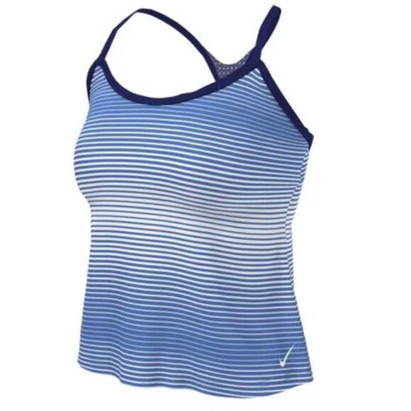 Nike Women Stripe Racerback Tankini- Size Medium - Picture 1 of 6